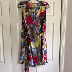 100% silk wrap around dress